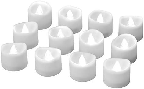 LED Tea Lights Flameless Candle with Timer, 6 Hours on and 18 Hours Off, 1.4 x 1.3 Inch, Cool White, [18 Pack]