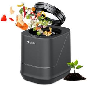 Electric Composter for Kitchen - 4L Smart Countertop Compost Bin Turn Kitchen Waste into Fertilizer Compost Maker, Odorless, Low Noise, Auto-Clean, 2025 New Home Food composting Machine, Black
