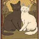 Vintage Cat Tin Sign Retro Card Metal Sign Poster Wall Art Decor Bathroom Dorm Room Home Decor - Lovers