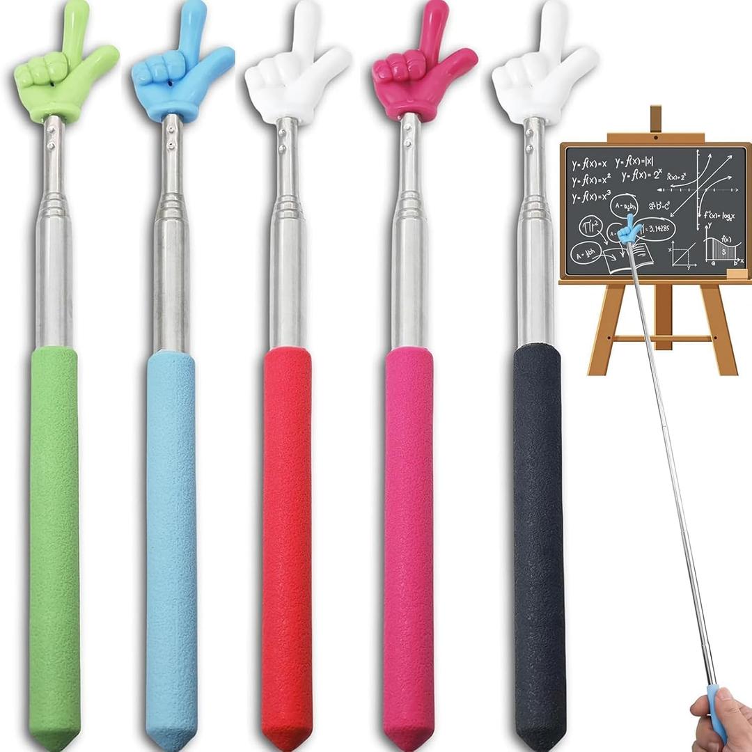 5Pcs Pointer Finger Stick  Multipurpose Teacher Supplies Pointer Stick,Engaging Colors  Classroom Essentials for Effective Presentations