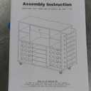 Craft organization and storage Cart Compatible with Cricut Machine, Rolling Craft Organizer With large drawer & 48 Vinyl Roll Holder, Crafting Cabinet Table Workstation for Craft Room Home