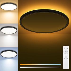 Matane 12in Flush Mount Ceiling Light Fixture with Remote 2400LM Wired