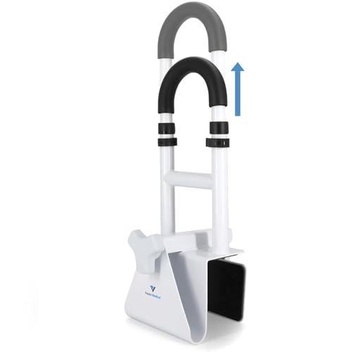 Vaunn Medical Bathtub Handle Grab Bar and Safety Rails for Seniors, Height Adjustable Tub Handles, Missing E-Clips