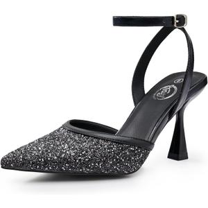 Trary Heels for Women Slingback Pointed Toe Stiletto Heels Ankle Strap Heeled Sandals Comfortable Women's Pumps 3.35" Heel Work Party Wedding Dress Shoes, Size 9.5
