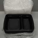 50 Pack (100-Piece) 28 oz Meal Prep Containers Reusable with Lids 2-Compartment, Sturdy Leakproof Food Safe, Microwave Freezer Dishwasher Safe, To Go Take Out Plastic Food Storage, Black