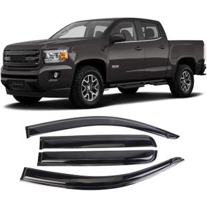 Window Visors Rain Guards Deflector 4 Piece Set for 2015-2022 Chevrolet Chevy Colorado & GMC Canyon Crew Cab 94995