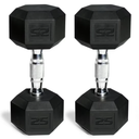 CAP 50 lb Rubber Hex Dumbbell Weight Set, Includes 2 x 25lb Dumbbells