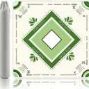 Mahjong Mat with Lotus & Butterfly Artwork - 32.4x32.4 Inch Hand-Painted Style Rubber Mat, Waterproof Surface, Anti-Slip Foldable Design for Asian-Themed Game Nights (Creamy whiten), 32.4 inches x 32.4 inches x 0.1 inches
