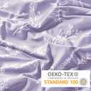 MUXHOMO Duvet Cover King Size, Reversible Floral Lavender Duvet Cover Set with Zipper Closure, 3 Pieces Botanical Patterns Soft Microfiber Bedding Set (90"x104", 2 Pillow Cases 20"36") (01 - Lavender Leaves (No Comforter))