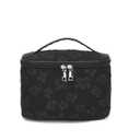 Floral Makeup Bag for Women Cute Make Up Bag Organizer Pink Makeup Bag Extra Large Cosmetic Bag Travel Toiletry (black)