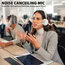 Wireless Headset with Mic for Work, Bluetooth Headset with Microphone Mute & USB Dongle, 45HrsWireless Headphones with Mic Noise Canceling& Charging Dock for WFH/Call Center/PC/Teams/Trucker/Office