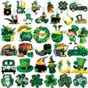 St. Patricks Day Decorations 36pcs Wooden Shamrock Ornaments, Spring Lucky Irish Day Tree Ornaments St Patrick's Day Home Party Hanging Decorations