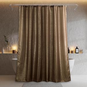 Brown Silver Glitter Shower Curtain: Luxury Elegant Taupe Gold Metallic Shimmery Fabric Curtains for Holiday Bathroom Dcor - Fancy Glam Neutral Bathroom Accessories & Gift Set for Men Women - 72x72 (Chocolate)