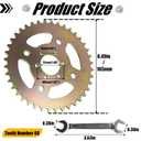 40T Steel Rear Sprocket #40/41/420, 6-Hole, Compatible with Mini Bike Models CT100U, CC100X, MMB80, DB30, MBX10 - Replacement Sprocket with Wrench Included