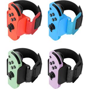 [4 PACK] Wristband for Just-Dance 2026 2025 2024 2023 Nintendo Switch/ for Zumba Burn It Up, Band for Joy-Con Grip, Adjustable Wrist Strap for Adult Teens and Kids, Skin-Kindly