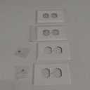 Single Duplex Outlet Cover Plate, 4-Pack White Belaire Beaded Metal Wall Plate 1 Gang, Light Switch Cover, for Receptacle Light Switch, Switch Cover Decorative Wallplate, Durable