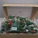 Pre-Lit Artificial Christmas Garland, Green, White Lights 50, Decorated with Pine Cones, Berry Clusters, Plug in, Christmas Decorations, 9 Feet