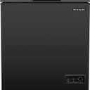 FRIGIDAIRE EFRF5003-BLACK Chest Deep Freezer-Garage-Ready, 5.0 Cu. Ft. Capacity, Black-Adjustable Thermostat-Removable Vinyl Coated Wire Basket-Easy Defrost Drain