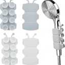 Riakrum 4 Pieces Silicone Shower Head Holder Universal Relocatable Silicone Shower Bracket Non Drilling Movable Fixed Seat Handheld Accessories