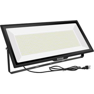 800W LED Flood Light, Outdoor Waterproof IP66 with Plug, 6000K Daylight White Super Bright Security Floodlight for Yard, Garden, Garages