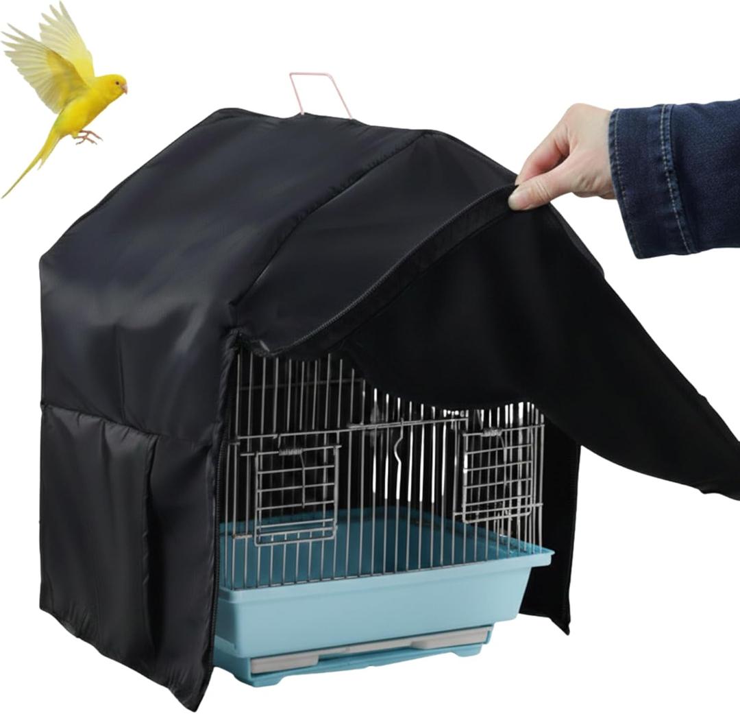 Bird Cage Cover Blackout for Good Night, 11.6 x 8.6 x 15.7 in Dustproof Birdcage Case, Winter Enclosure Cover, Large Universal Bedding Covering for Parrot, Parakeet, Macaw, Lovebirds, Animal Privacy