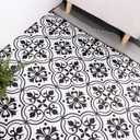 Alow Peel and Stick Floor Tile Waterproof, 20PCS Black and White Flower Floor Tile Easy to Paste, Vinyl Flooring for Bedroom, Living Room Kitchen and More11.8Inx11.8In
