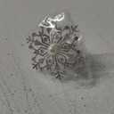 Patelai 6 Pieces Christmas Snowflake Napkin Rings Holder Buckle Rhinestone Pearl Decorative Metal Alloy Napkin Ring for Christmas Wedding Table (Silver)