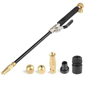 Buyplus Jet Nozzle High Pressure Hose Nozzle, 2-in-1 High Pressure Power Washer for House, Jet Nozzle for Garden Hose Power Washer Wand with 2 Different Tips, Quick Connectors and Gloves, 18 Inch