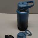 RUBYFLASK 32oz Insulated Water Bottle with Straw, Stainless Steel Metal Vacuum Water Flask, Large Thermal Water bottle with Leakproof 3 Lids for Travel, Camping, Gym Sports Indigo Black