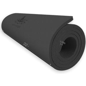 Hatha Yoga Extra Thick TPE Yoga Mat - 72"x 32" Thickness 1/2 Inch -Eco Friendly SGS Certified - With High Density Anti-Tear Exercise Bolster For Home Gym Travel & Floor Outside (Black)