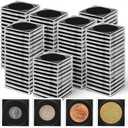 100 Pcs Acrylic Coin Collection Cases with 5 Sizes Adjustable Black Gaskets, 20mm-40mm Coin Capsules Coin Snap Holders Silver Dollar Protection Cases for Coin Collection Supplies