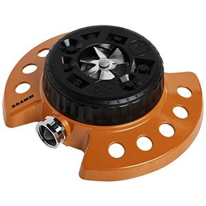 Dramm  15022 ColorStorm 9-Pattern Premium Turret Sprinkler with Heavy-D, Orange