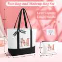 TRSODD Birthday Gifts for Women Mothers Day Gifts for Mom Wife Grandma Daughter Sister Teacher Friends Large Tote Bag and Makeup Bag F