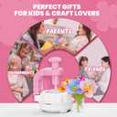 windpaint Toys for Girls 3 4 5 6 7 8 9 10 Years Old, DIY Craft Kits for Kids, Fabric Flower Bouquets for Girls Gifts, Educational Learning Detective Toys for Toddler Kids,Birthdays Gifts (Purple) (Pink)