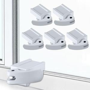 4 Pack Window Locks, Diecast Durable Design, Compatible with Horizontal and Vertical Window, Fit 1/16 inch(0.16cm) up to Wide Rail Easy Installation Enhanced Safety (1-3/16 Inch Short Version,White)