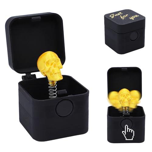 Halloween Skull Prank Box - 3D Printing Funny Pop-Up Novelty Toy Skeleton Model, Hilarious Holiday Surprise Toy and Gift Pop up Prank Box Novelty Skull Ornament for Halloween