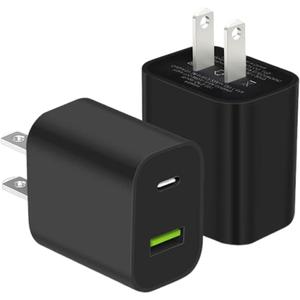 2 Pack USB C Charger Block, Dual Port Type C Wall Charger Fast Charging 20W Power Adapter Cube for iPhone 14/14 Pro/14 Pro Max/14 Plus/13/12/11, XS/XR/X, iPad, Samsung, More