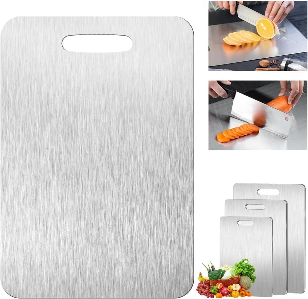 Titanium Cutting Board, Titanium Cutting Boards for Kitchen, Upgrade Double Sided Food-Grade Titanium Board (18 x 12 in)