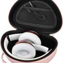 COMECASE Hard Headphone Case for Beats Solo 4, Studio Pro, Solo 3, Solo 2 (CASE ONLY) - Upgraded Crush-Proof EVA Protection for Travel, Fits Foldable Headphones with Mesh Pocket, Rose Gold