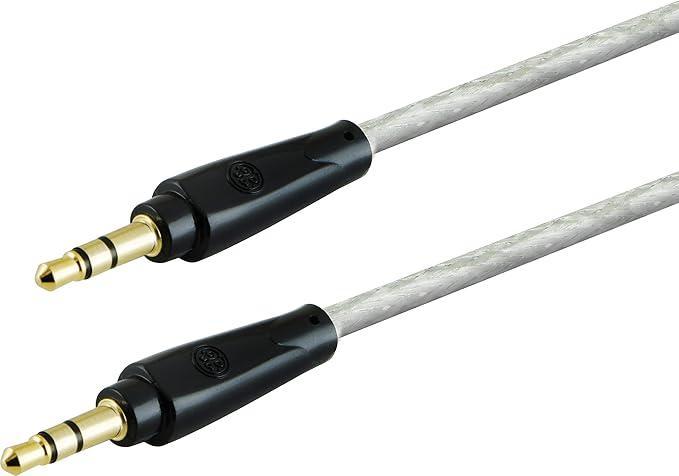 GE Pro 3.5mm Auxiliary Cable, 6ft Audio Cord, Premium AUX Cord for Car, Phone/Tablet, iPad, Home Stereo System and More, 33524