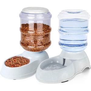 Automatic Dog Feeder and Water Dispenser Set for Large Dogs, 3 Gallon Gravity Dog Cat Food and Water Dispenser Set with Pet Food Bowl,Large Pet Food Water Dispenser Station