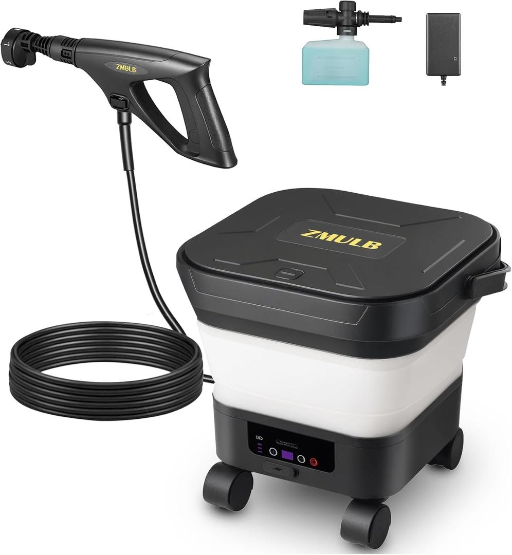 Portable Pressure Washer, Cordless Power Washer with 3.2Gal Water Tank, 522 Max PSI, 23FT Hose, 20000mAh Lithium Battery, 6 in 1 Nozzle, for Cars/Camping/Home/Outdoor
