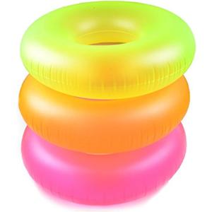 3 Pack Intex Neon Frost Swim Tubes Inflatable 36" Pool Floats and Rings