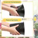OUPSAUI 2/3/5 Gallon Pots for Plants,Flexible Gallon Plastic Nursery Pots with Drainage Holes, Plastic Pots for Outdoor Plants (3Gal-24pcs)
