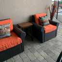 FLYMEI Patio Cushion Covers 24x22x4 Waterproof Outdoor Cushion Cover Replacement 2Packs Outdoor Seat Cushion Slipcover for Rattan Chair Sofa, Orange
