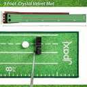 Golf Putting Mat with Ball Return - Putting Green Indoor Featuring 9ft Non-Slip Velvet Surface for Indoor & Outdoor - Smooth, Skip-Free Walnut Ball Return System - Golf Practice Mat for Backyard