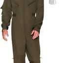 Spooktacular Creations Mens Flight Pilot Costume Adult, Flight Suit with Accessory for Halloween Costume (Large)