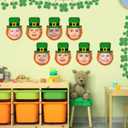 Cinrobiye 24 Set St. Patricks Day Picture Frame Craft Kits,St. Patrick's Craft Ornaments Photo Props Decoration for Toddler Classroom Activities Lucky Shamrock Clover Irish Party Favor Supplies (Face)