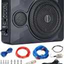 10" 800W Underseat Subwoofer Car/Truck with Double Speakers(Bass and Tweeter), Audio Sub Built in Amplifier,Remote Control and Enclosure(8" Speaker Size, 10" Sub Size)