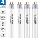 22 Inch F14T5/850 LED Replacement Bulbs, 5000K Daylight White, T5 LED 9 Watts Replace Fluorescent Bulb with LED, Replacement Tube for Counter and Cabinet Fixture, 4 Pack